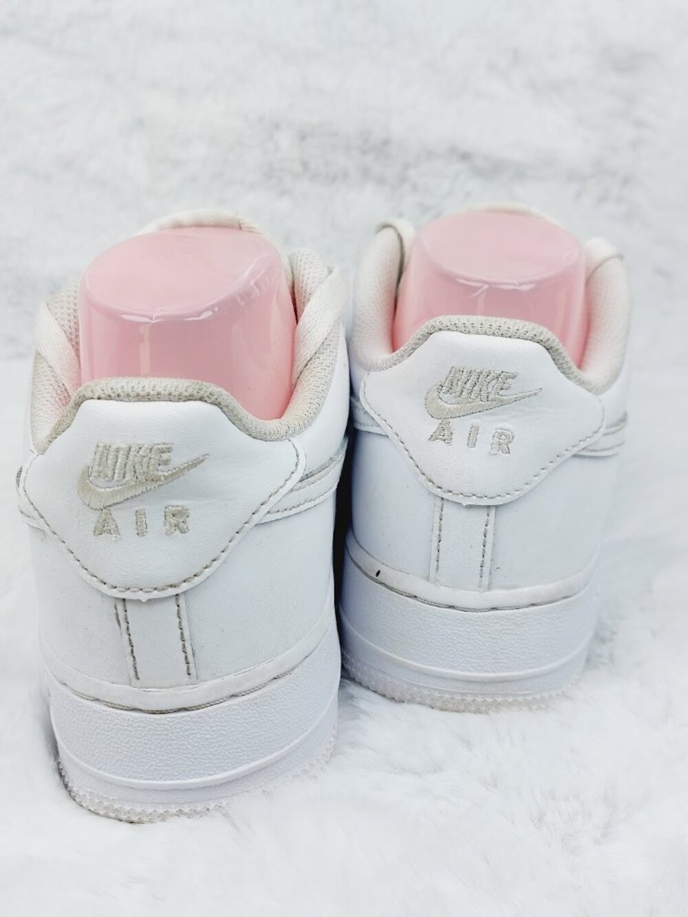Nike Women's White Air Force 1 Leather Low Top Athletic Sneaker Size US 6.5 - Picture 5 of 10